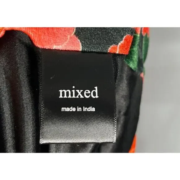 MIXED by Nasrin Sz XS Red Pink Floral Velvet Blazer Jacket Ruby - Picture 3 of 10